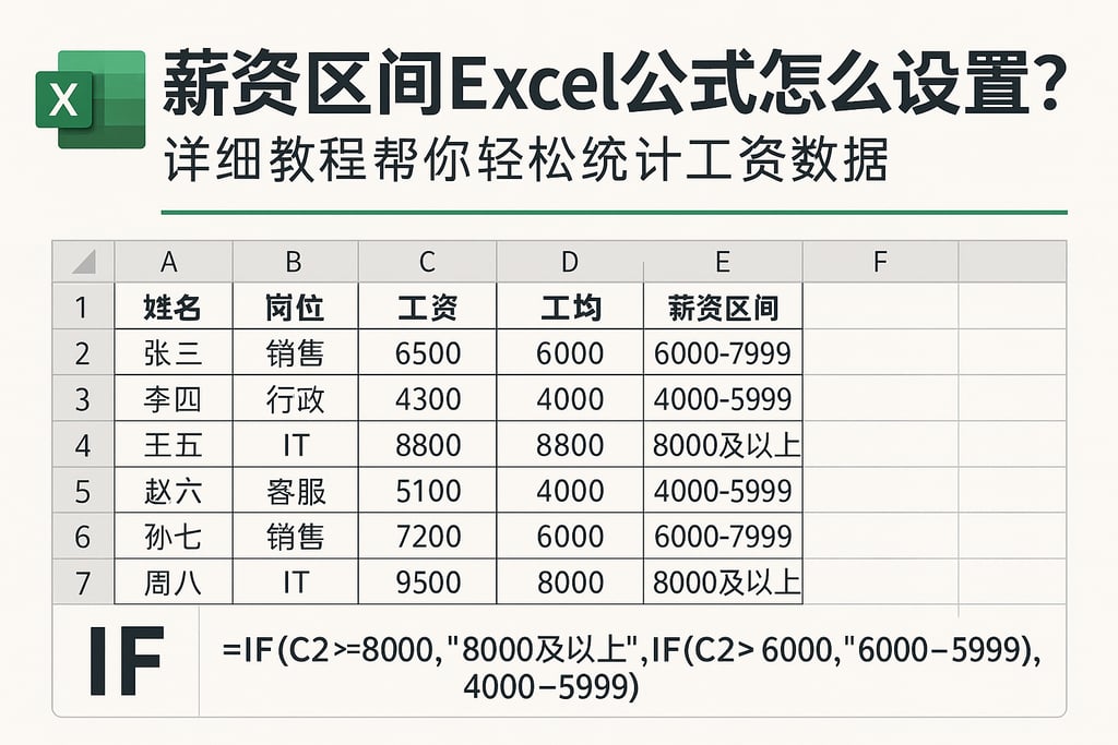 薪资区间 excel公式怎么设置？详细教程帮你轻松统计工资数据